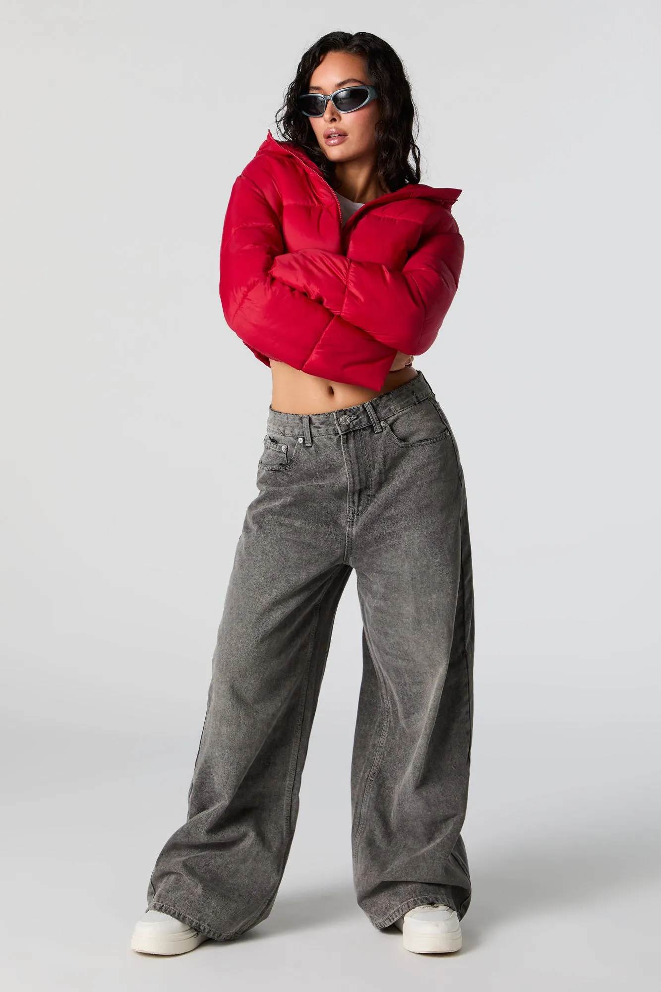 Nylon Hooded Puffer Jacket sold by Urban Planet product image thumbnail 4