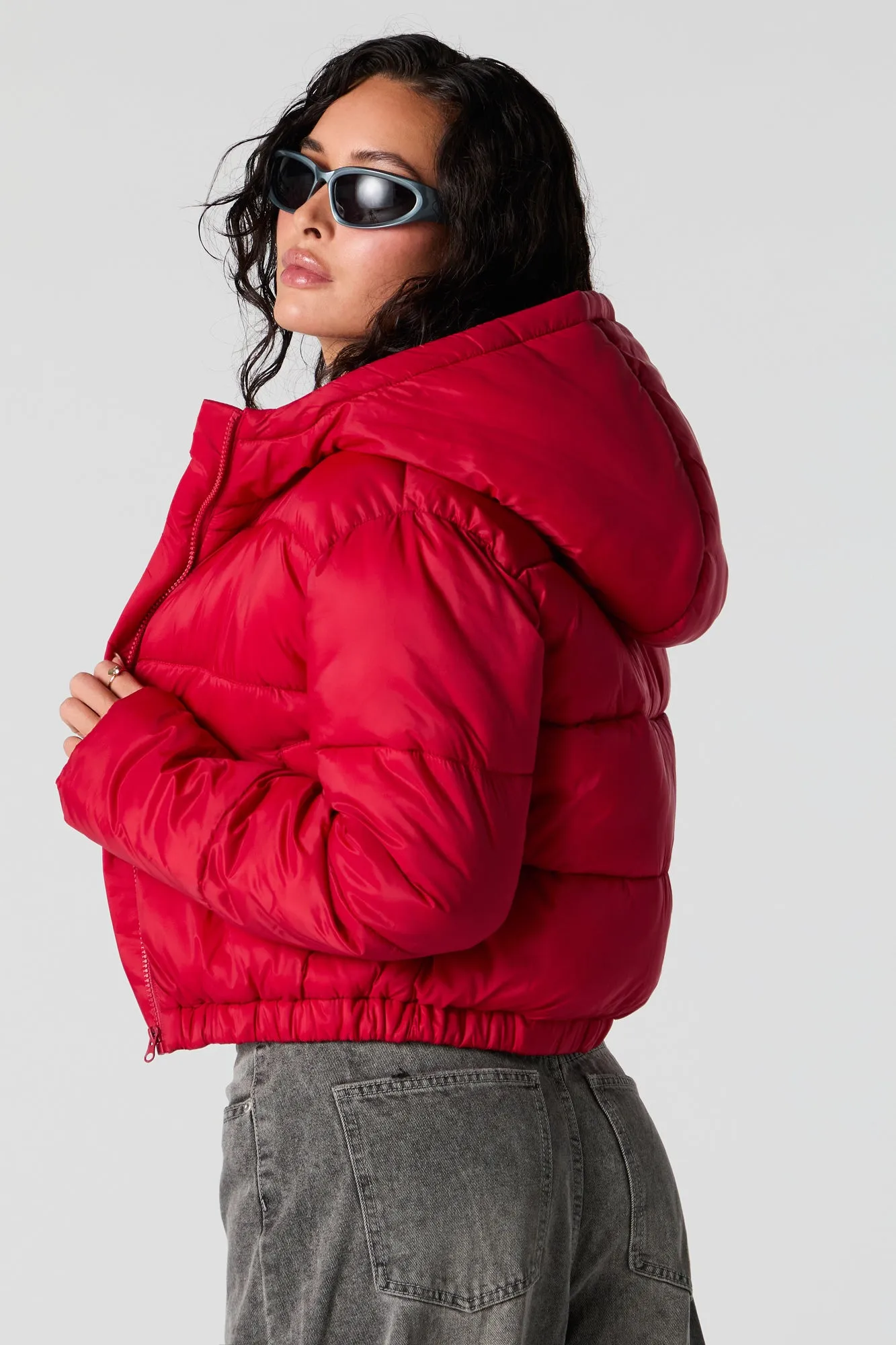 Nylon Hooded Puffer Jacket sold by Urban Planet product image thumbnail 3