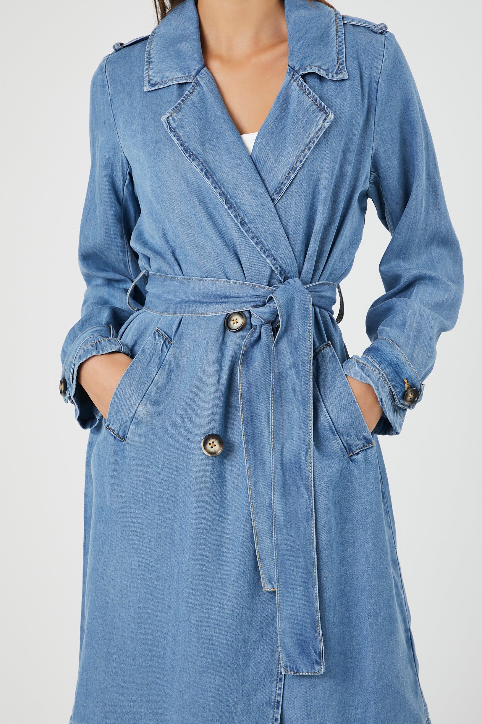 Denim Belted Trench Coat sold by Urban Planet product image thumbnail 5