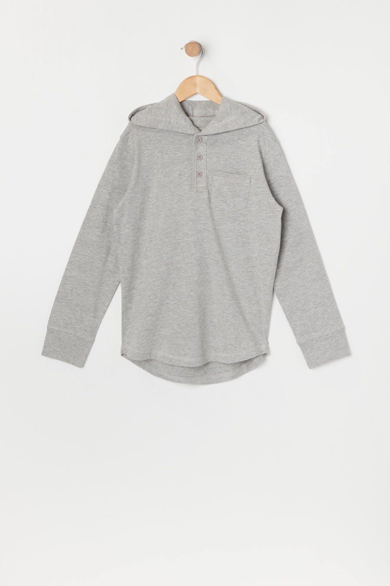 Unisex Hooded Henley Long Sleeve Top sold by Urban Planet