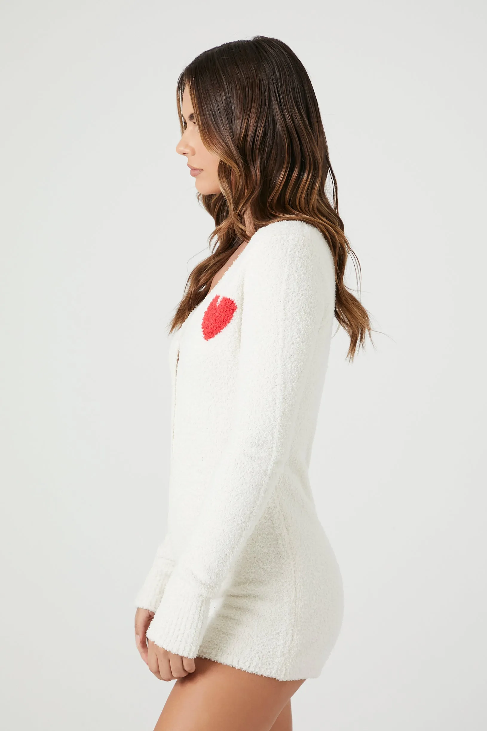 Plush Heart Pajama Romper sold by Urban Planet product image thumbnail 3