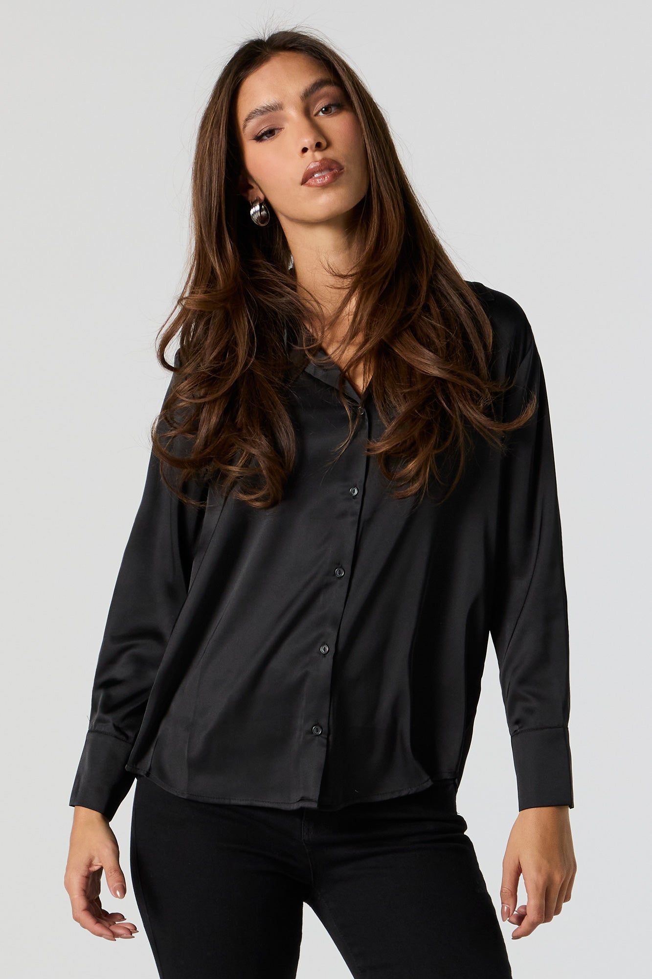 Satin Button-Up Top sold by Urban Planet
