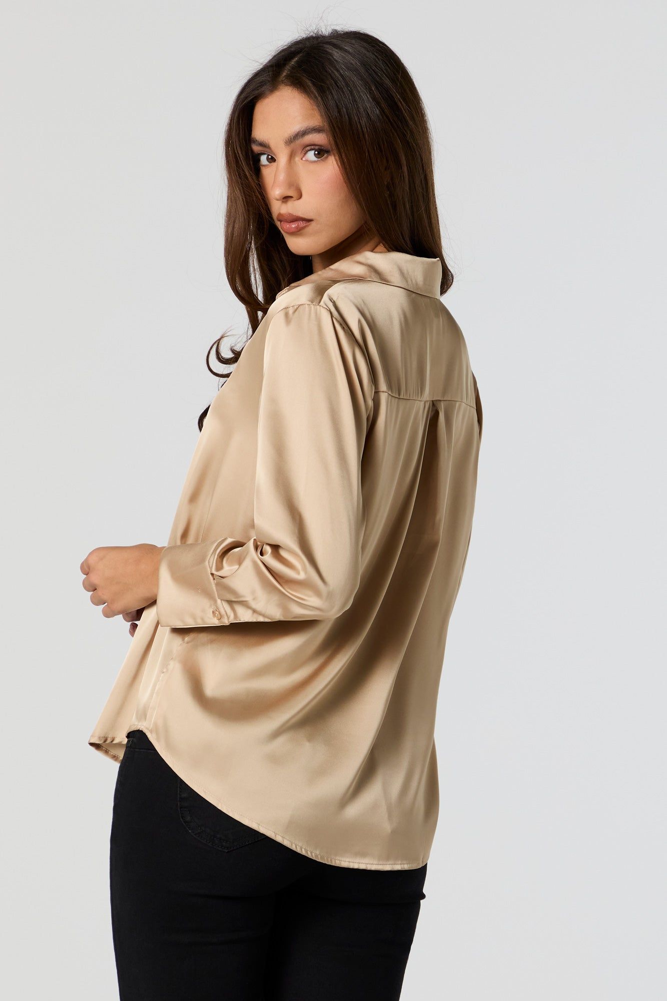 Satin Button-Up Top sold by Urban Planet product image thumbnail 5