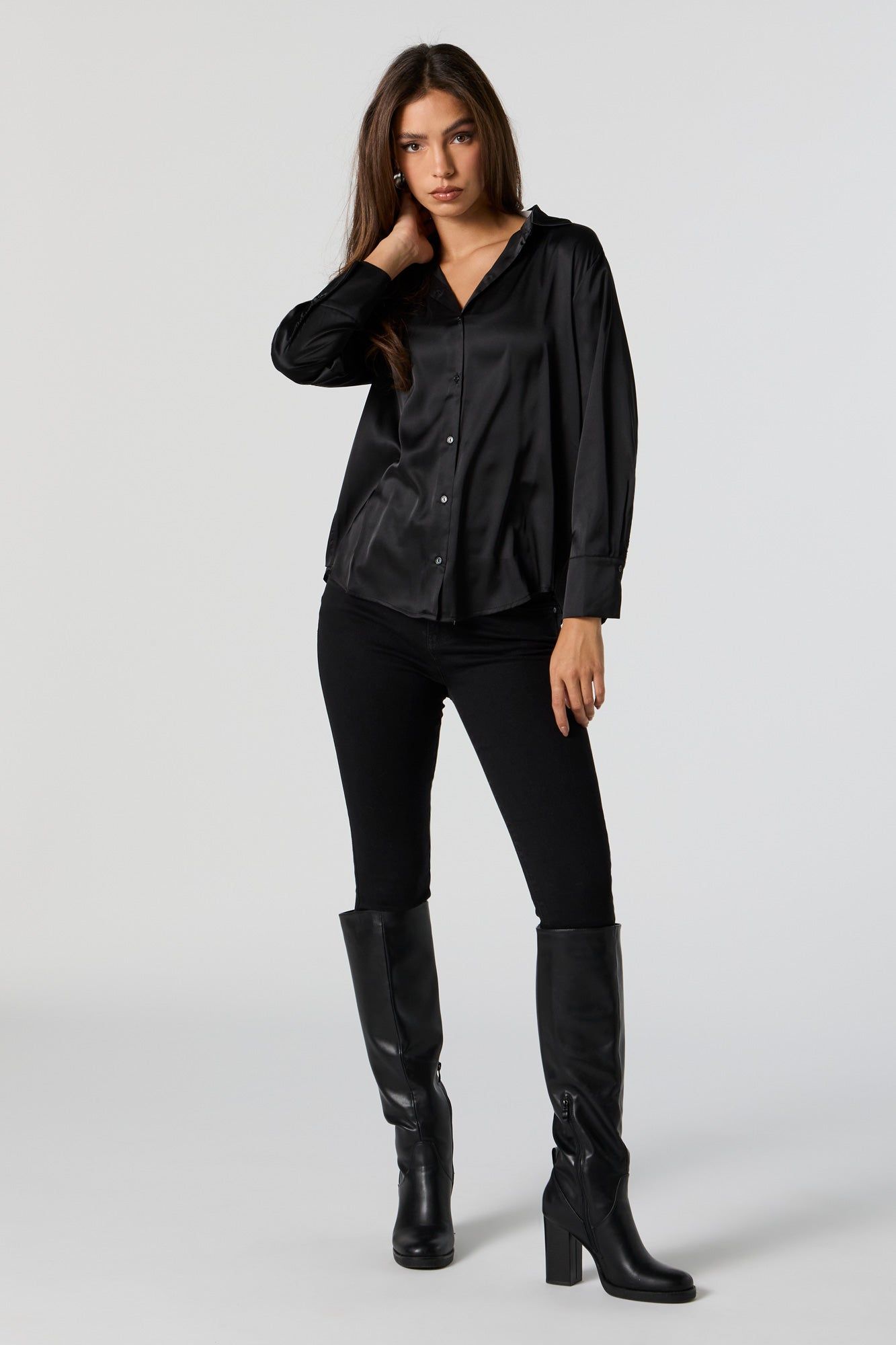 Satin Button-Up Top sold by Urban Planet product image thumbnail 3
