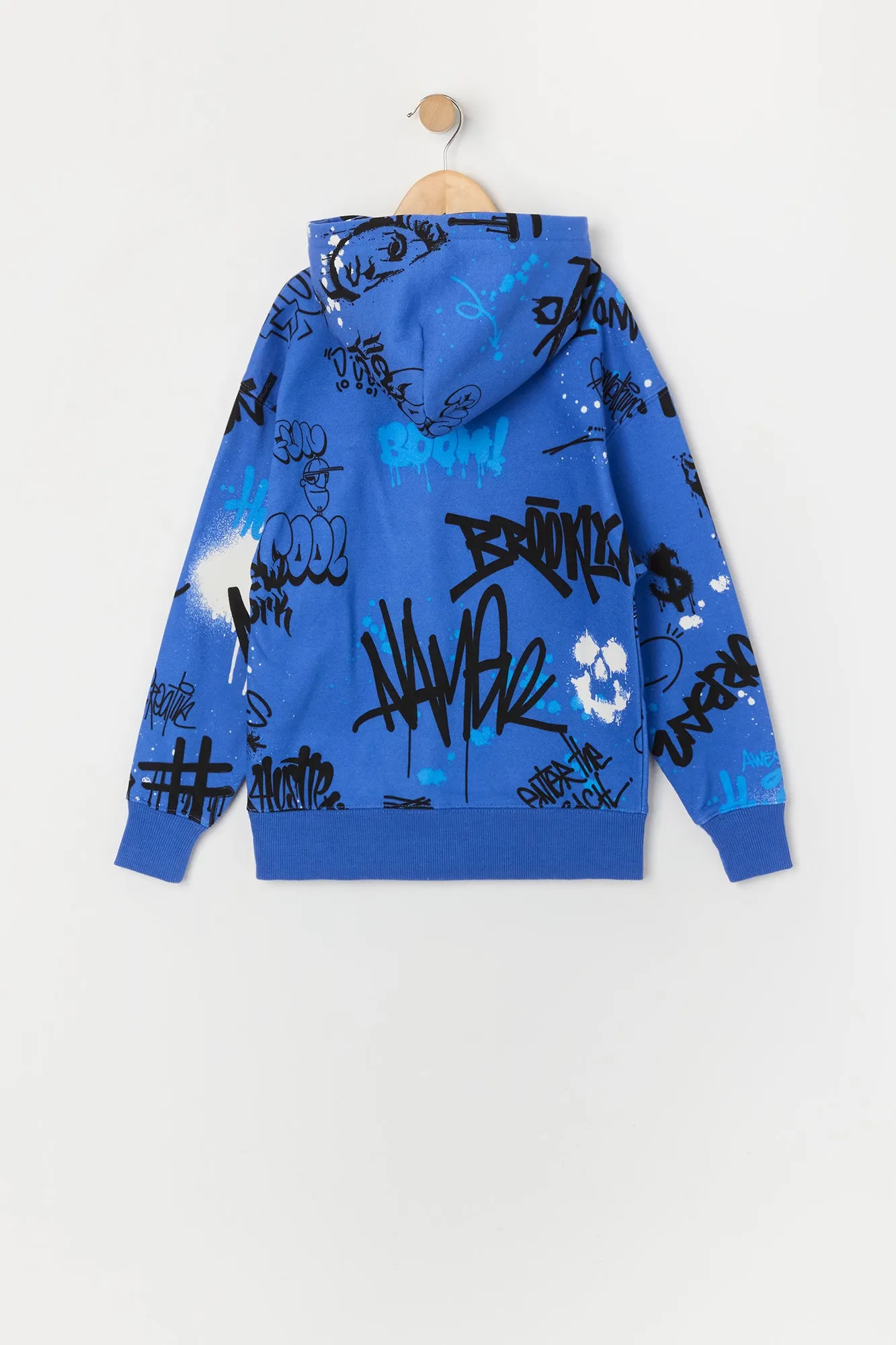 Boys Graffiti Print Fleece Hoodie sold by Urban Planet product image thumbnail 2