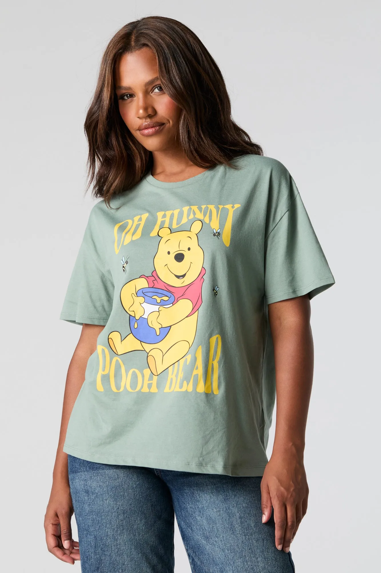 Oh Hunny Pooh Bear Graphic Boyfriend T-Shirt sold by Urban Planet
