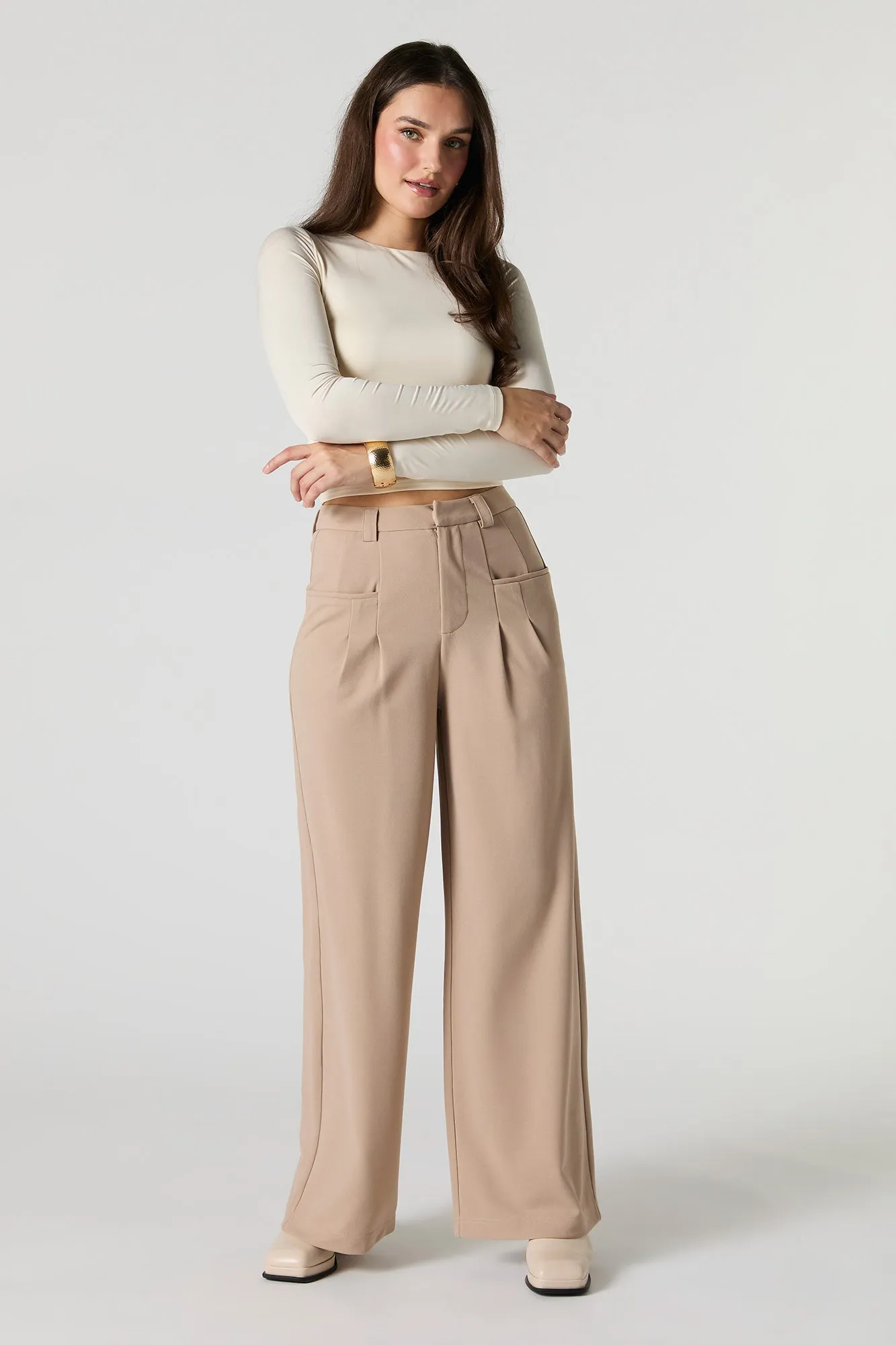 Pantalon habillé plissé à jambe large sold by Urban Planet product image thumbnail 4