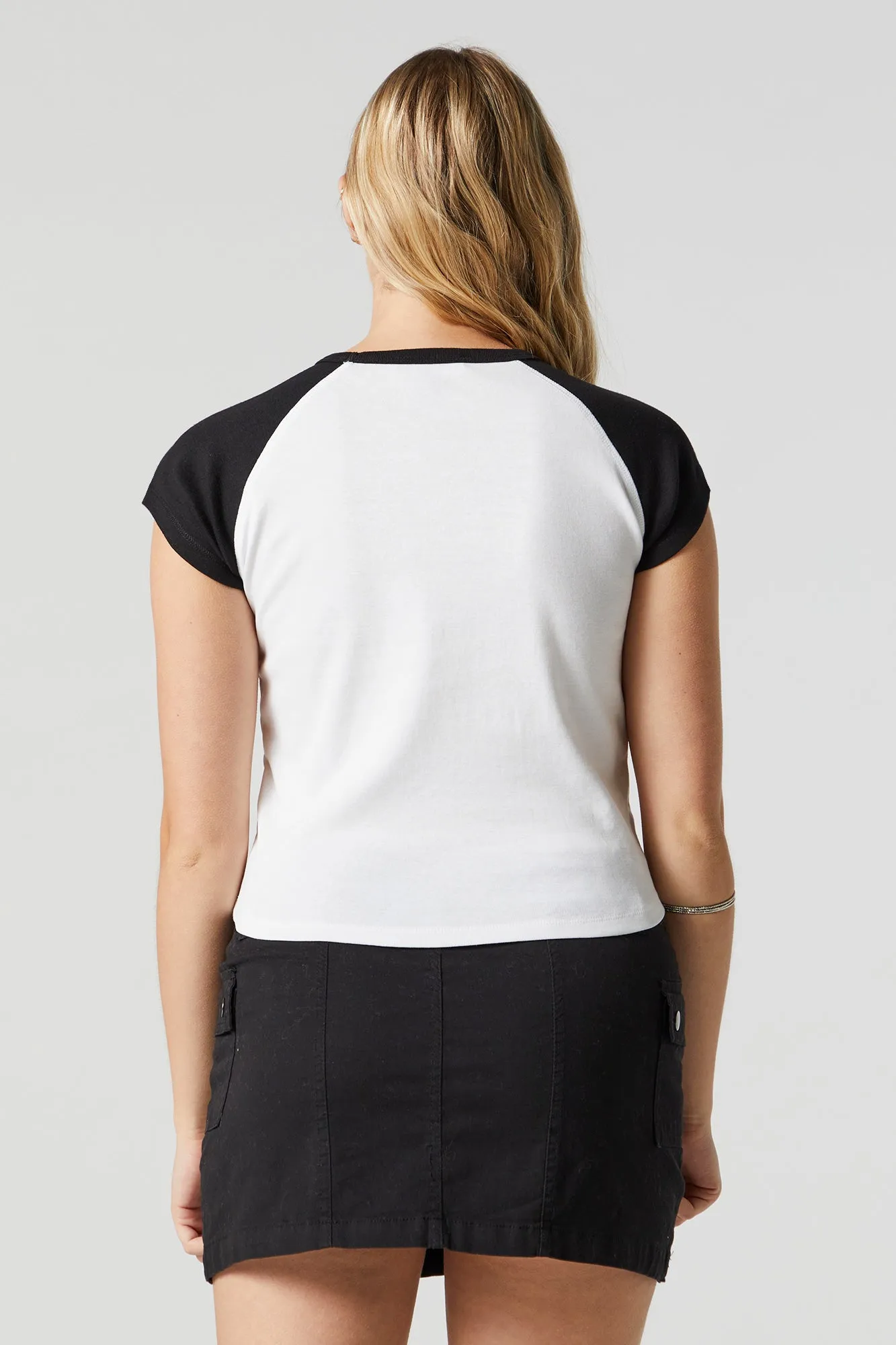 Positive Vibes Graphic Raglan T-Shirt sold by Urban Planet product image thumbnail 3