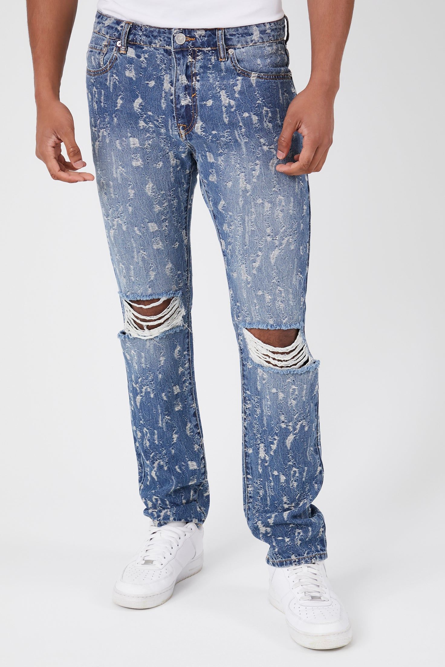 Stone Wash Distressed Slim Jean sold by Urban Planet