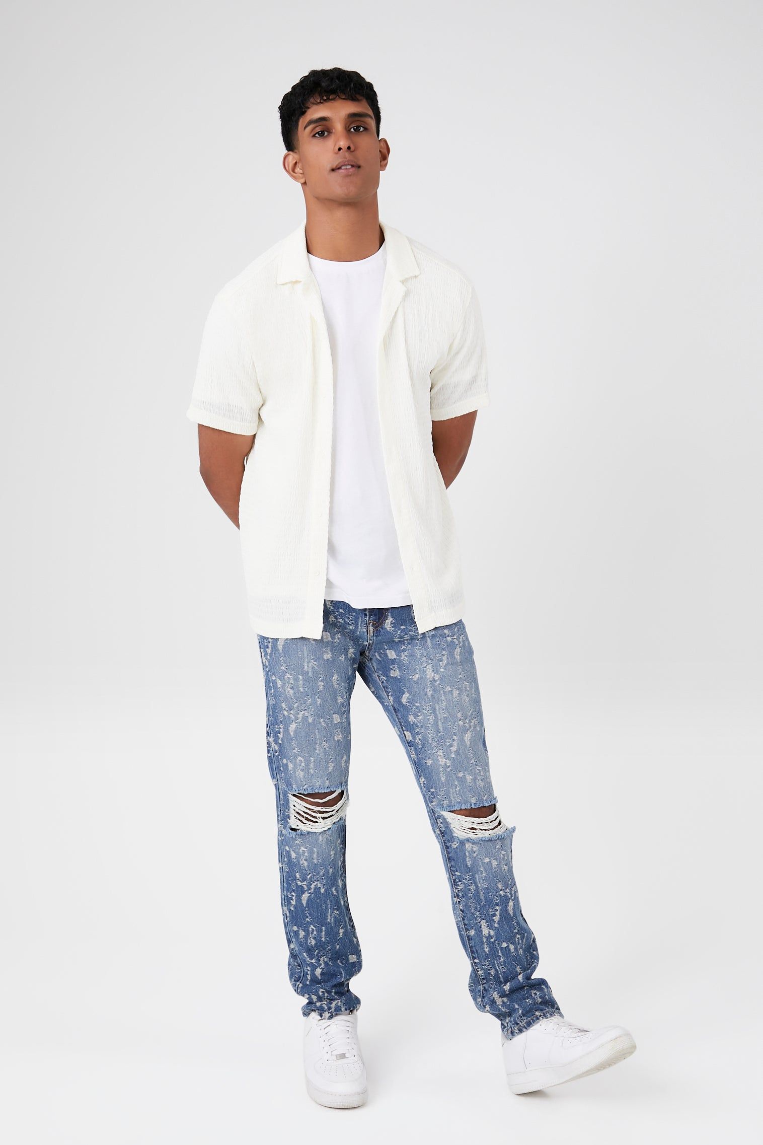 Stone Wash Distressed Slim Jean sold by Urban Planet product image thumbnail 4