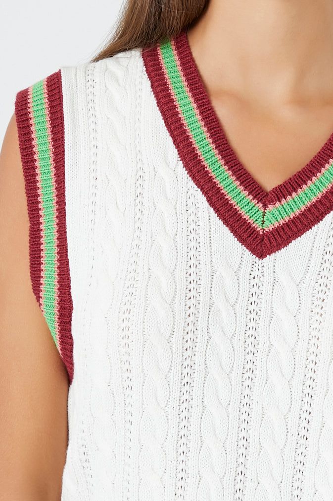 Varsity Striped Sweater Vest sold by Urban Planet product image thumbnail 5