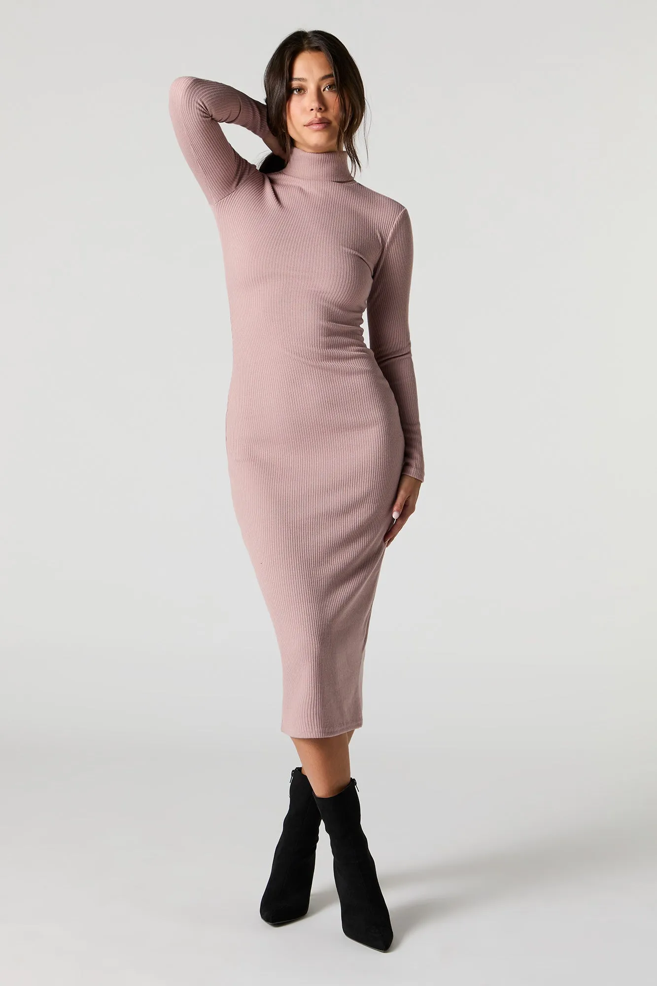 Ribbed Knit Turtleneck Bodycon Midi Dress sold by Urban Planet