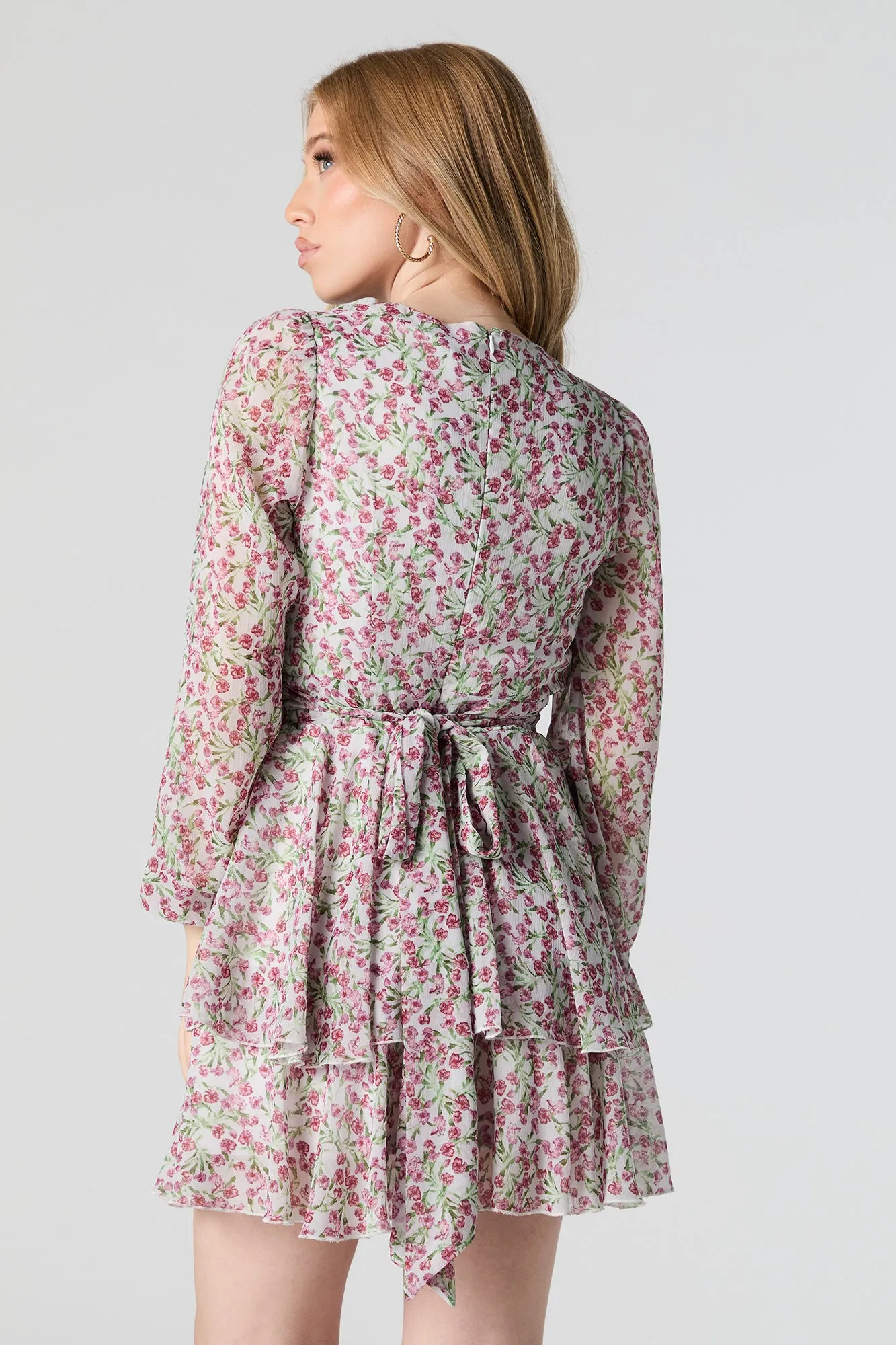 Minirobe volantée en chiffon à manches longues sold by Urban Planet product image thumbnail 2