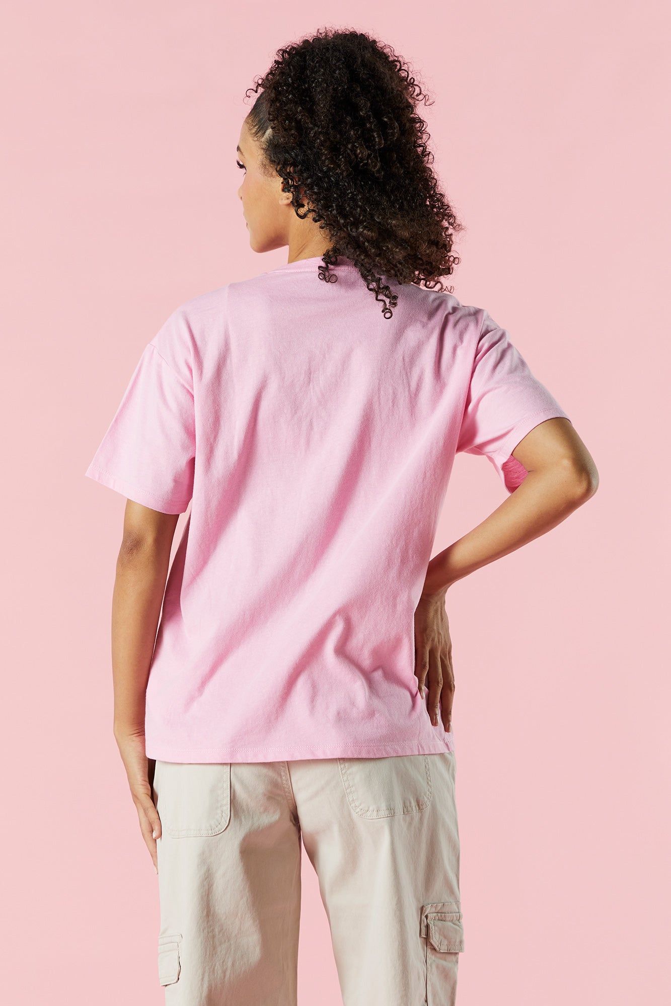 Barbie™ Pink Circle Graphic Boyfriend T-Shirt sold by Urban Planet product image thumbnail 2