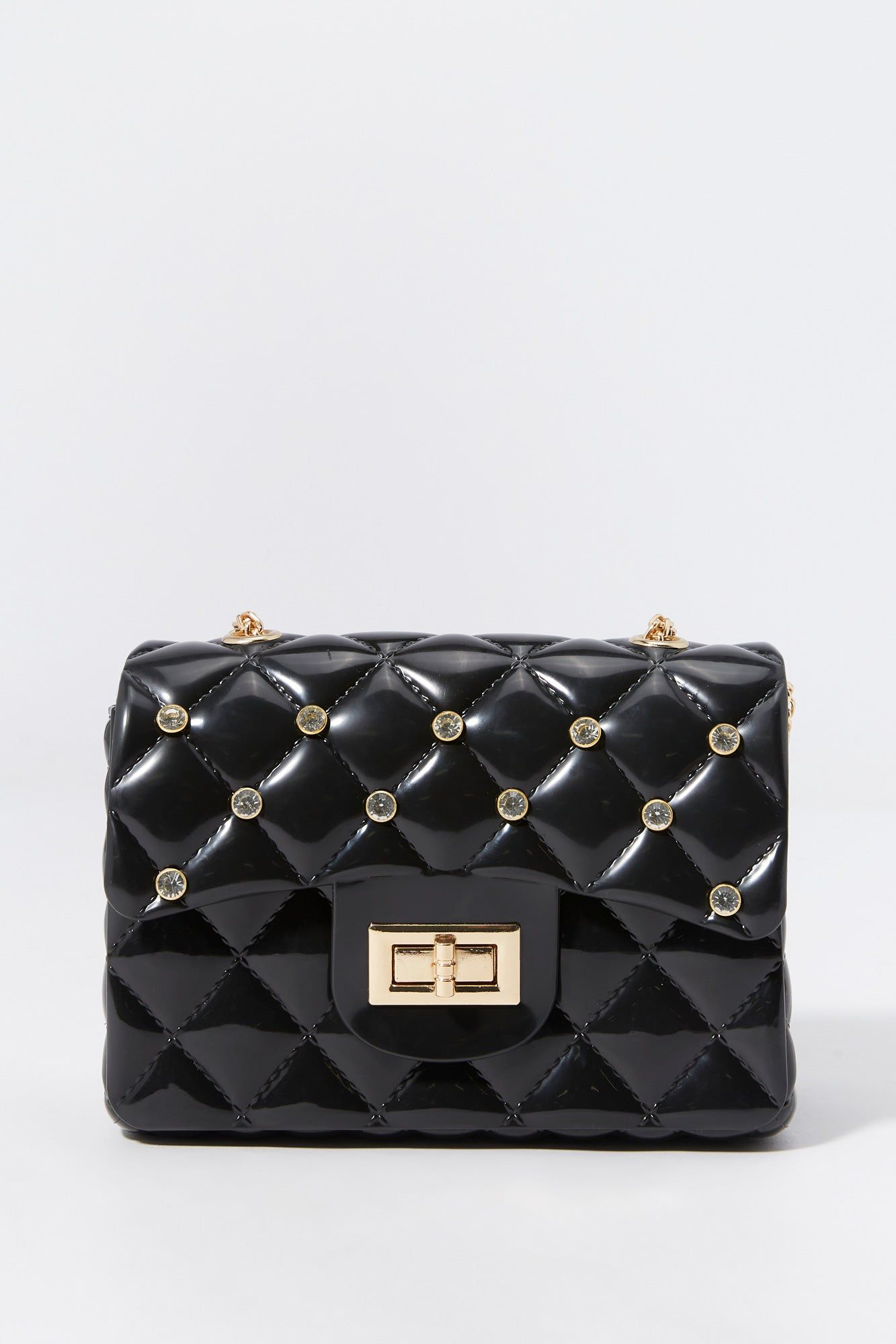 Quilted Jelly Rhinestone Purse sold by Urban Planet product image thumbnail 5