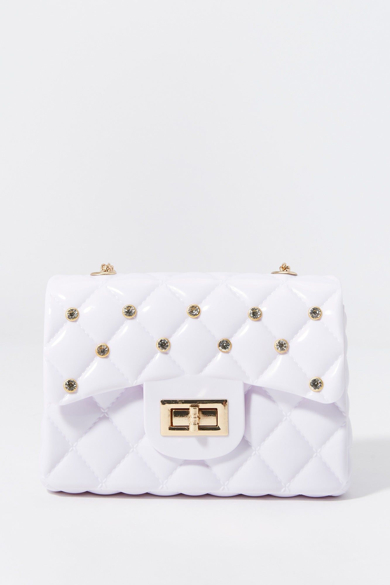 Quilted Jelly Rhinestone Purse sold by Urban Planet product image thumbnail 4