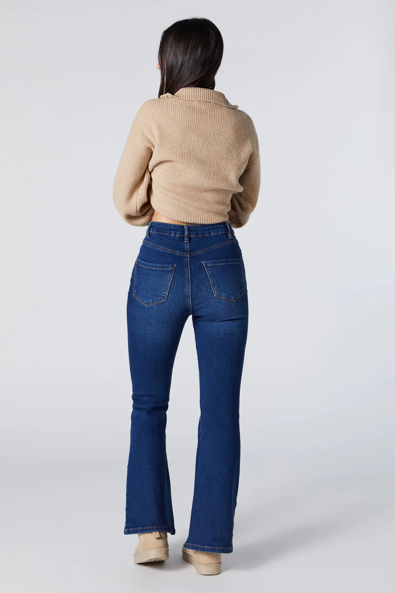 Dark Wash High Rise Flare Jean sold by Urban Planet product image thumbnail 3