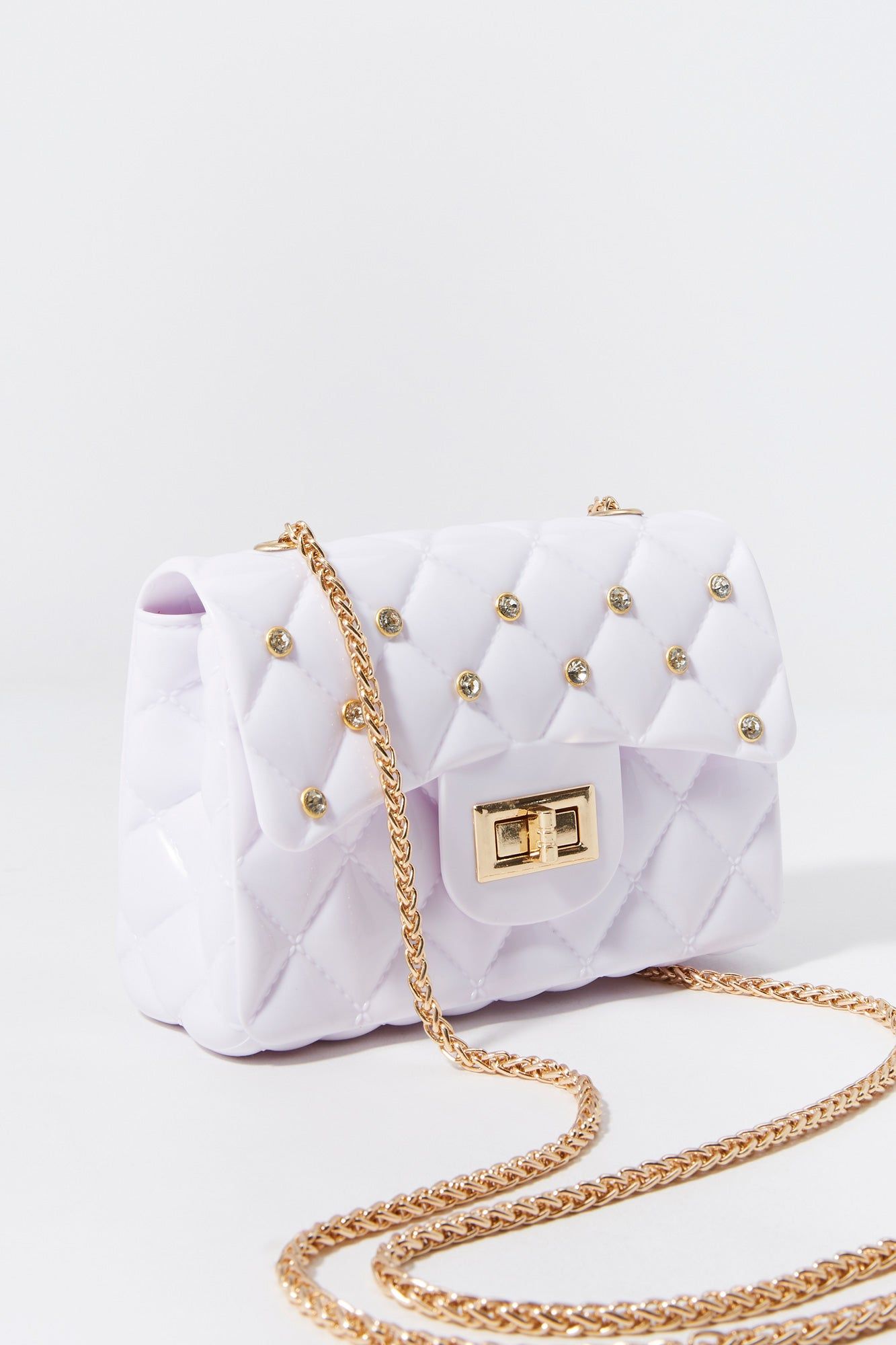 Quilted Jelly Rhinestone Purse sold by Urban Planet