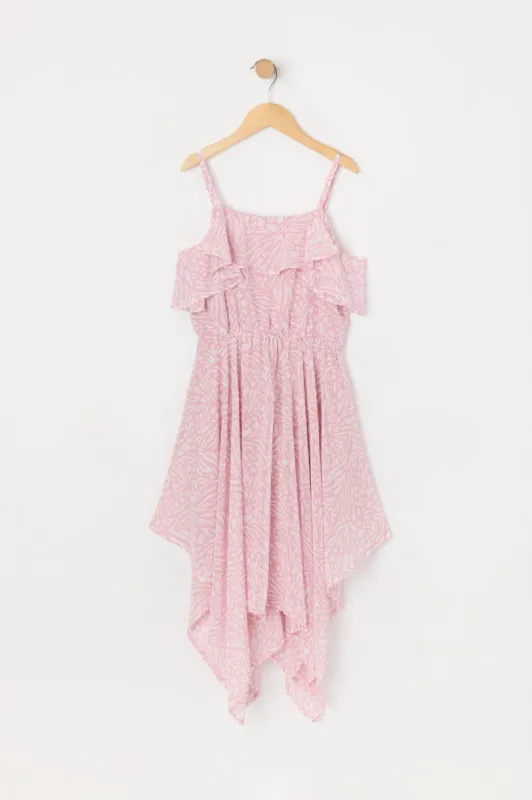 Girls Printed Chiffon Off Shoulder Dress sold by Urban Planet