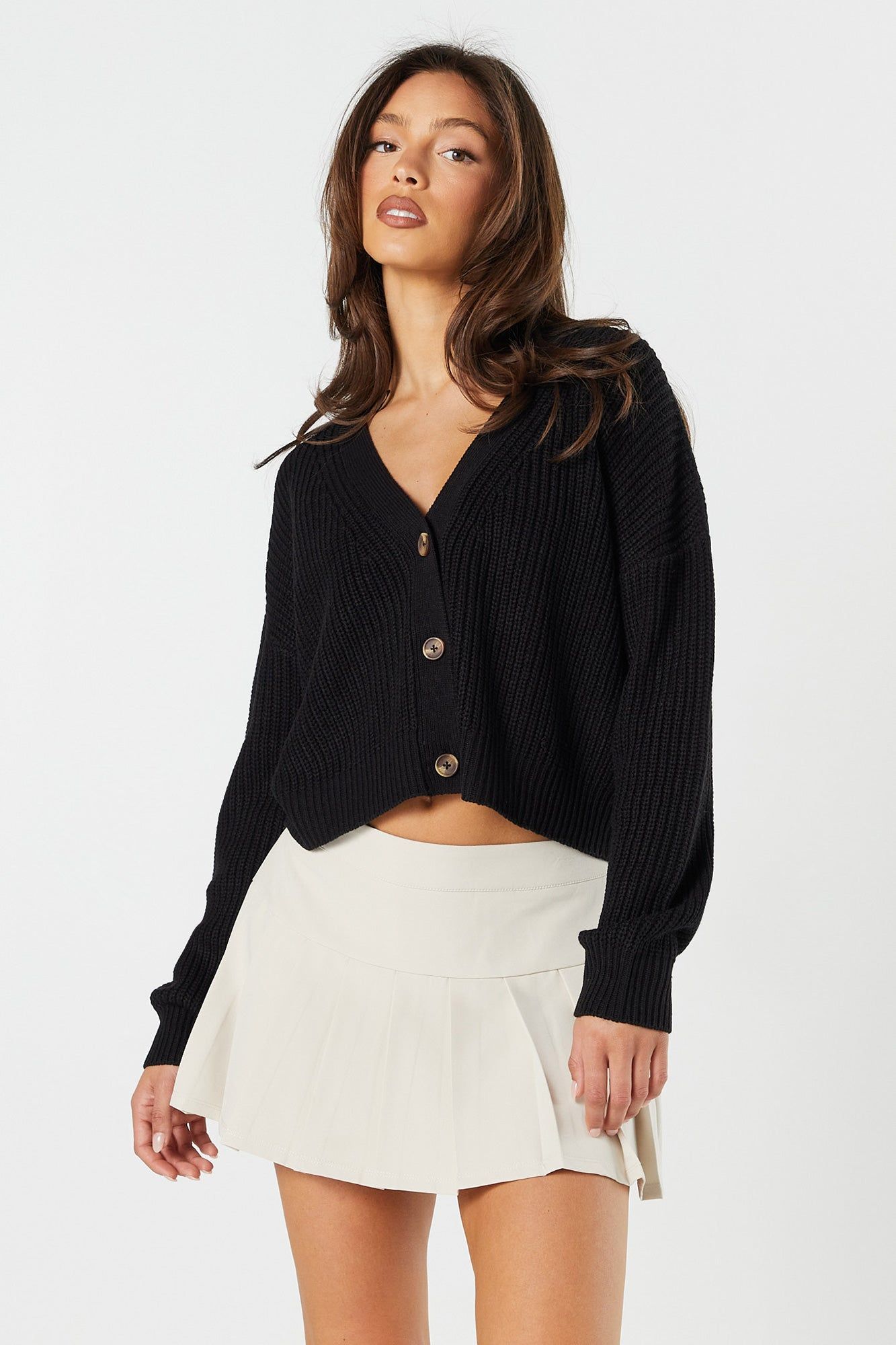 V-Neck Knit Button-Up Cardigan sold by Urban Planet product image thumbnail 4