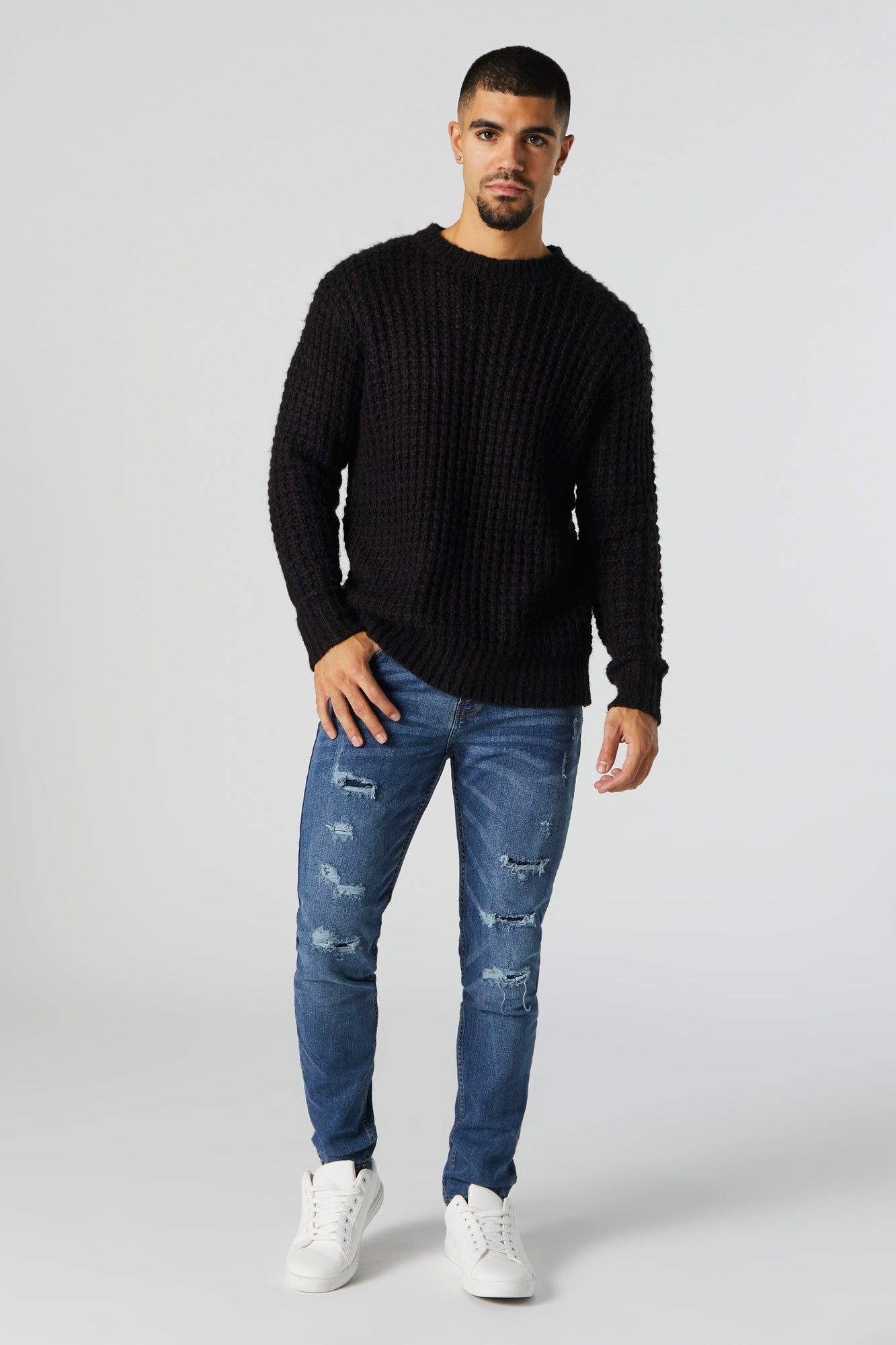 Distressed Medium Wash Skinny Jean sold by Urban Planet product image thumbnail 4