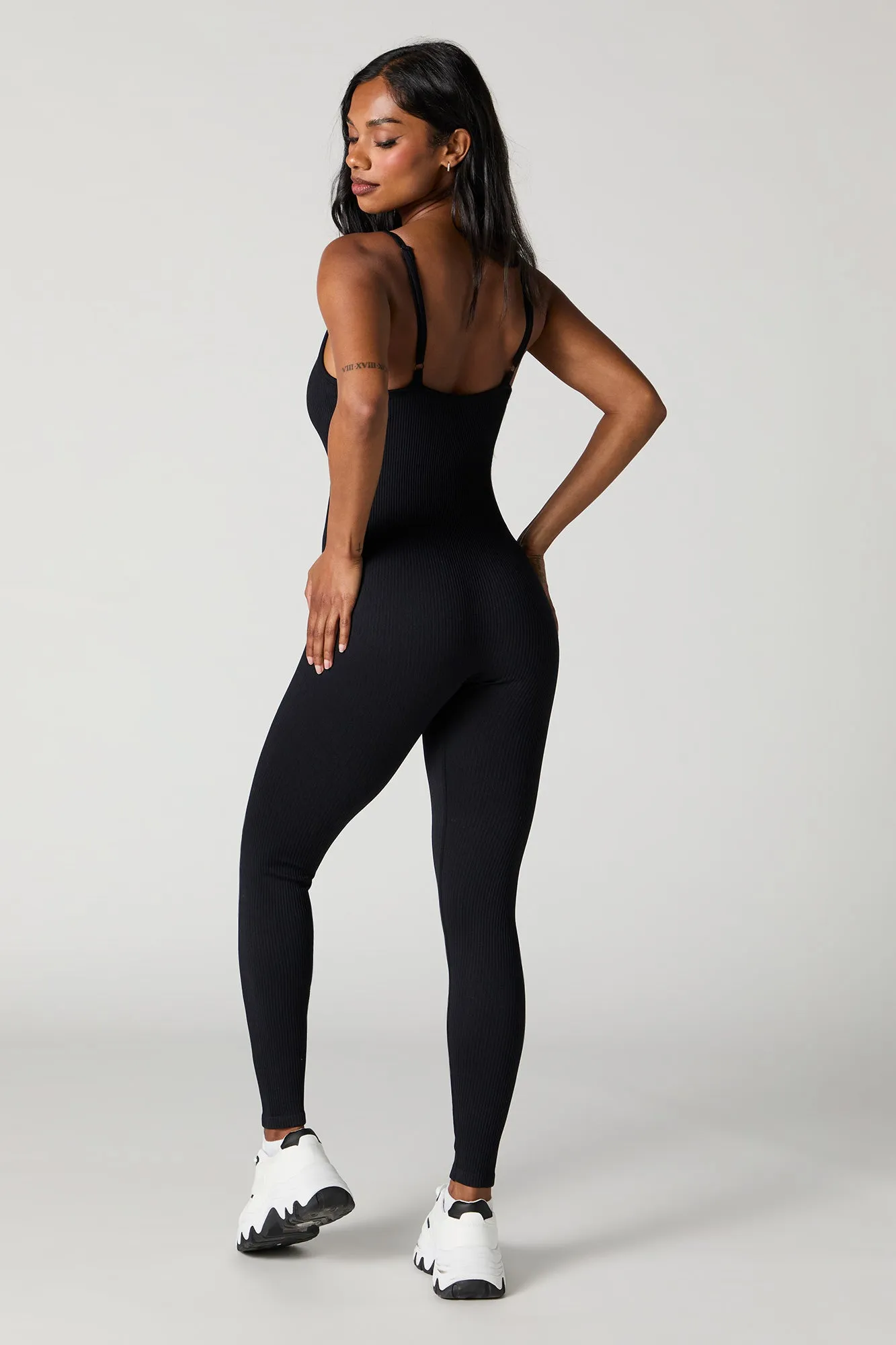 Active Seamless Ribbed Scoop Neck Jumpsuit sold by Urban Planet product image thumbnail 3