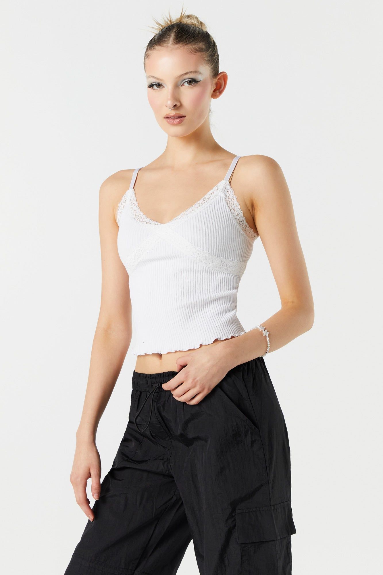 Seamless Lace Trim Tank sold by Urban Planet product image thumbnail 4