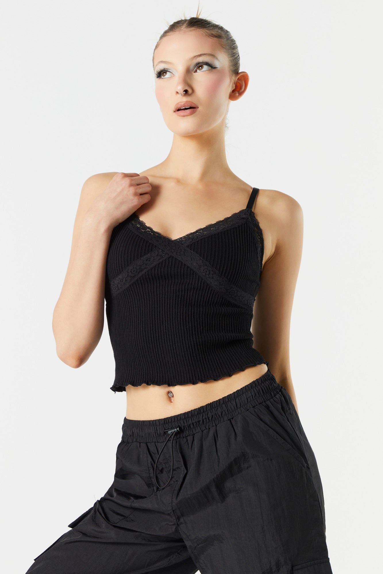 Seamless Lace Trim Tank sold by Urban Planet