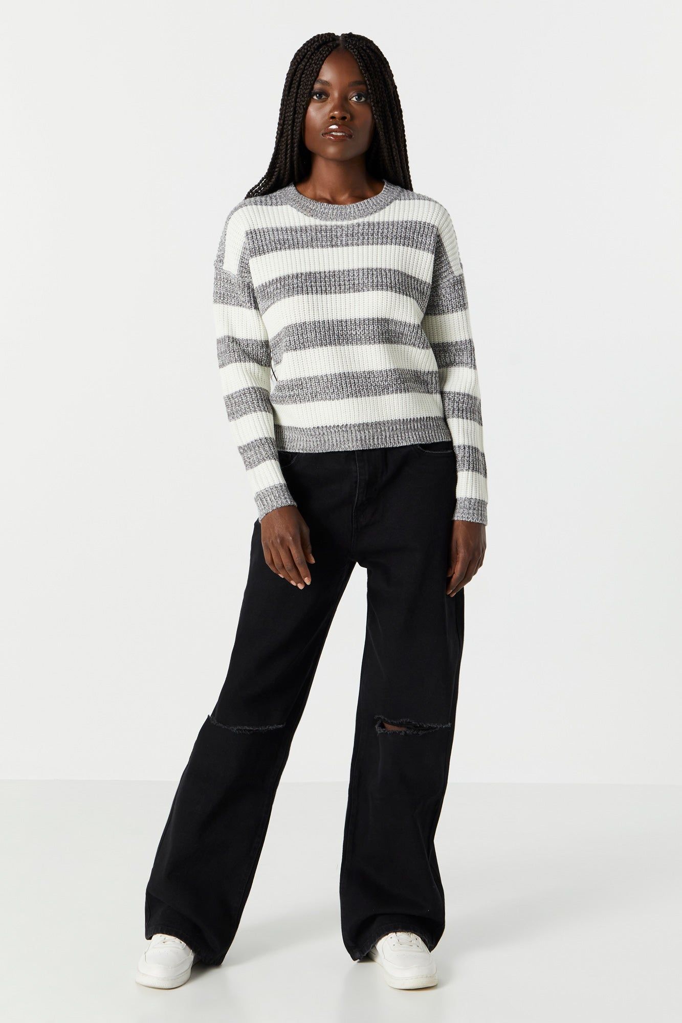 Striped Crewneck Knit Sweater sold by Urban Planet product image thumbnail 3
