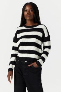 Striped Crewneck Knit Sweater sold by Urban Planet