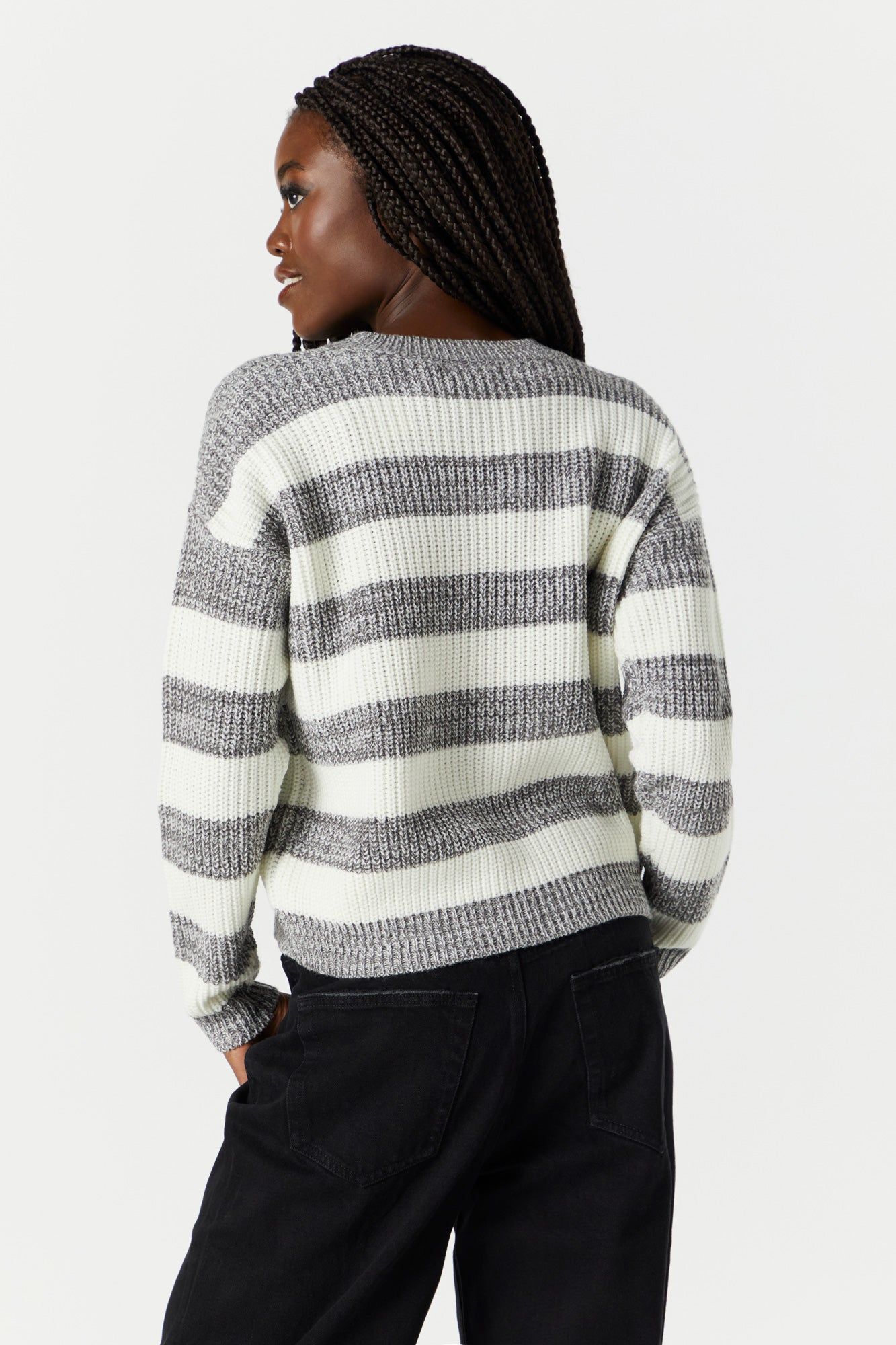 Striped Crewneck Knit Sweater sold by Urban Planet product image thumbnail 2