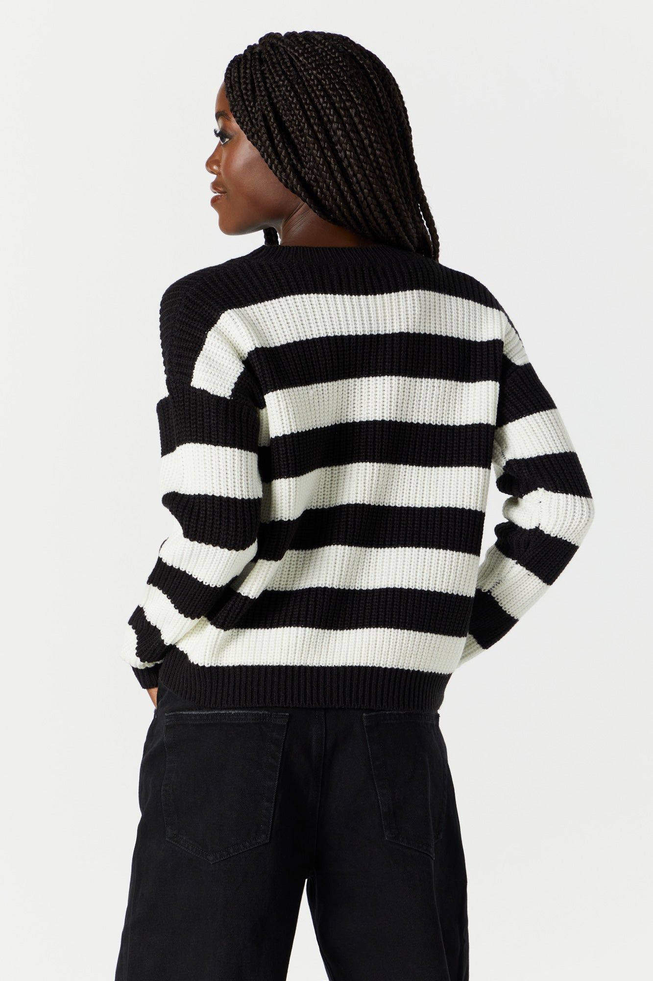 Striped Crewneck Knit Sweater sold by Urban Planet product image thumbnail 5