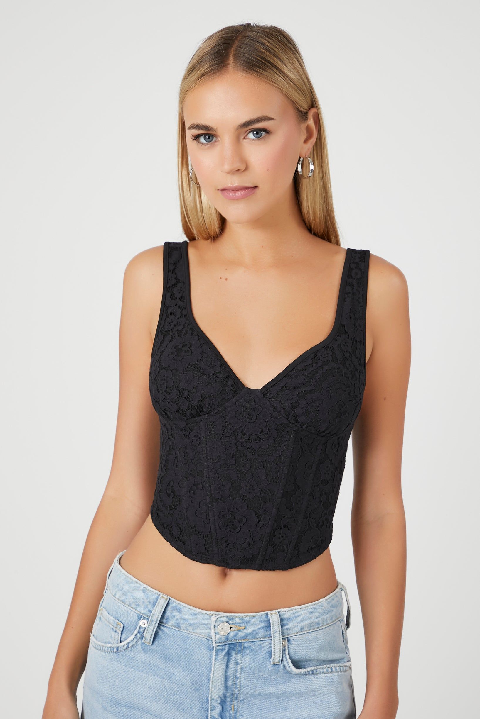 Lace Corset Crop Top sold by Urban Planet