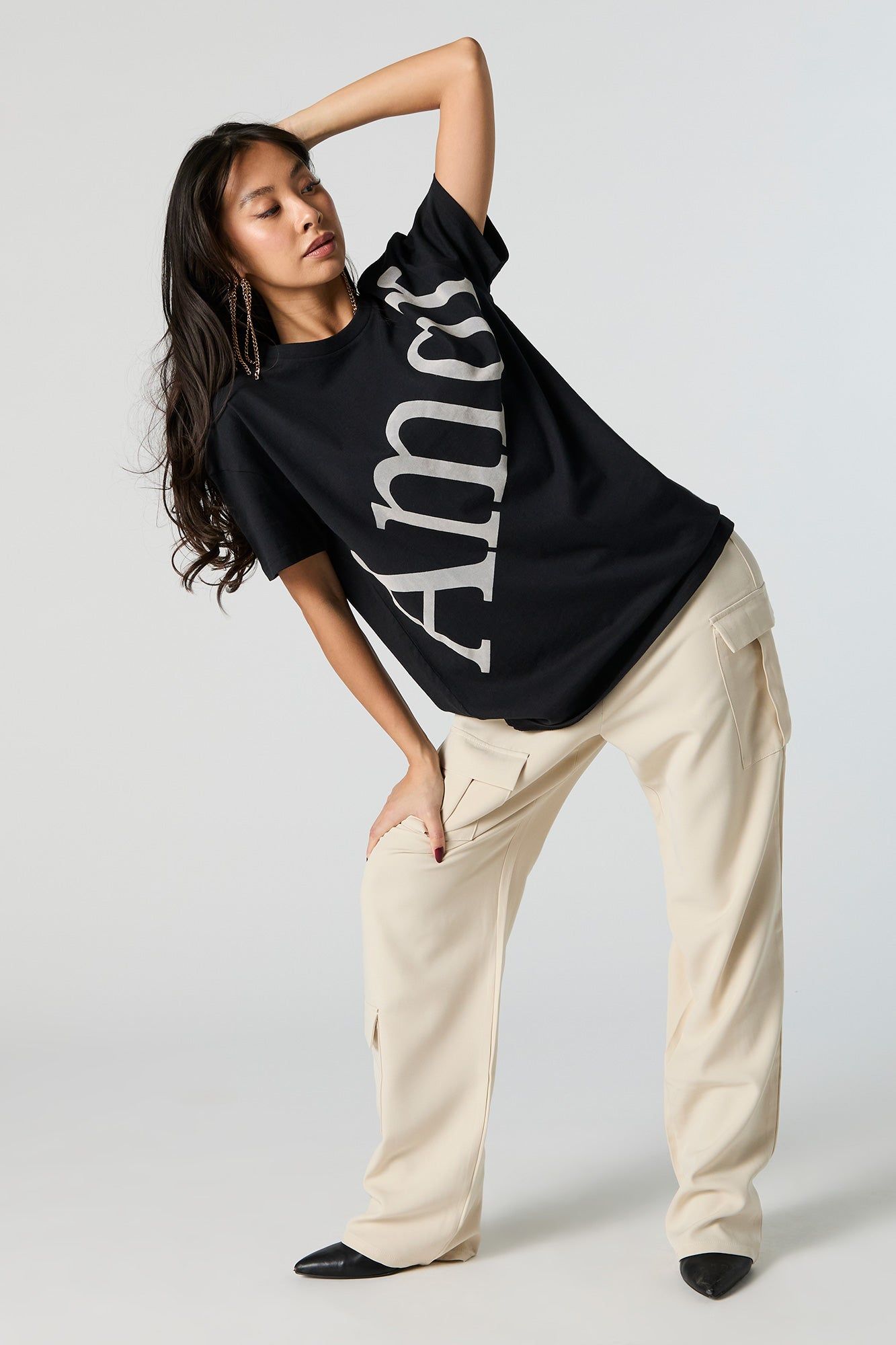 Miss Trouble Graphic Oversized T-Shirt sold by Urban Planet product image thumbnail 3