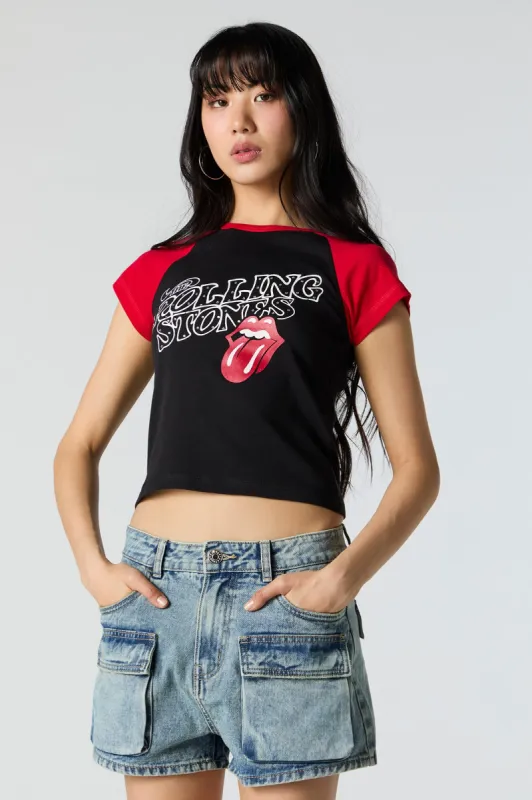 The Rolling Stones Rhinestone Graphic Raglan T-Shirt sold by Urban Planet