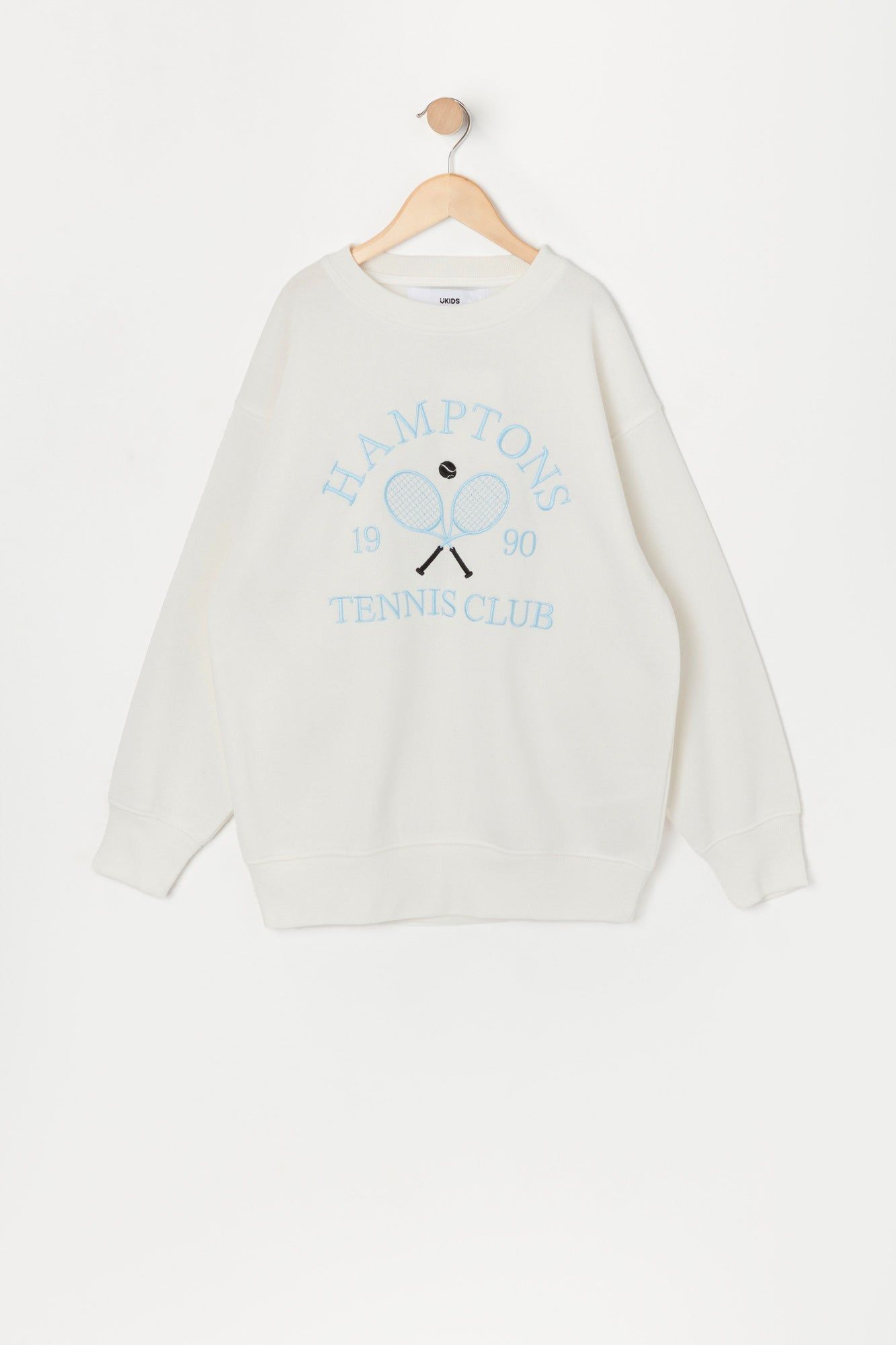 Girls Hamptons Tennis Club Embroidered Oversized Sweatshirt sold by Urban Planet
