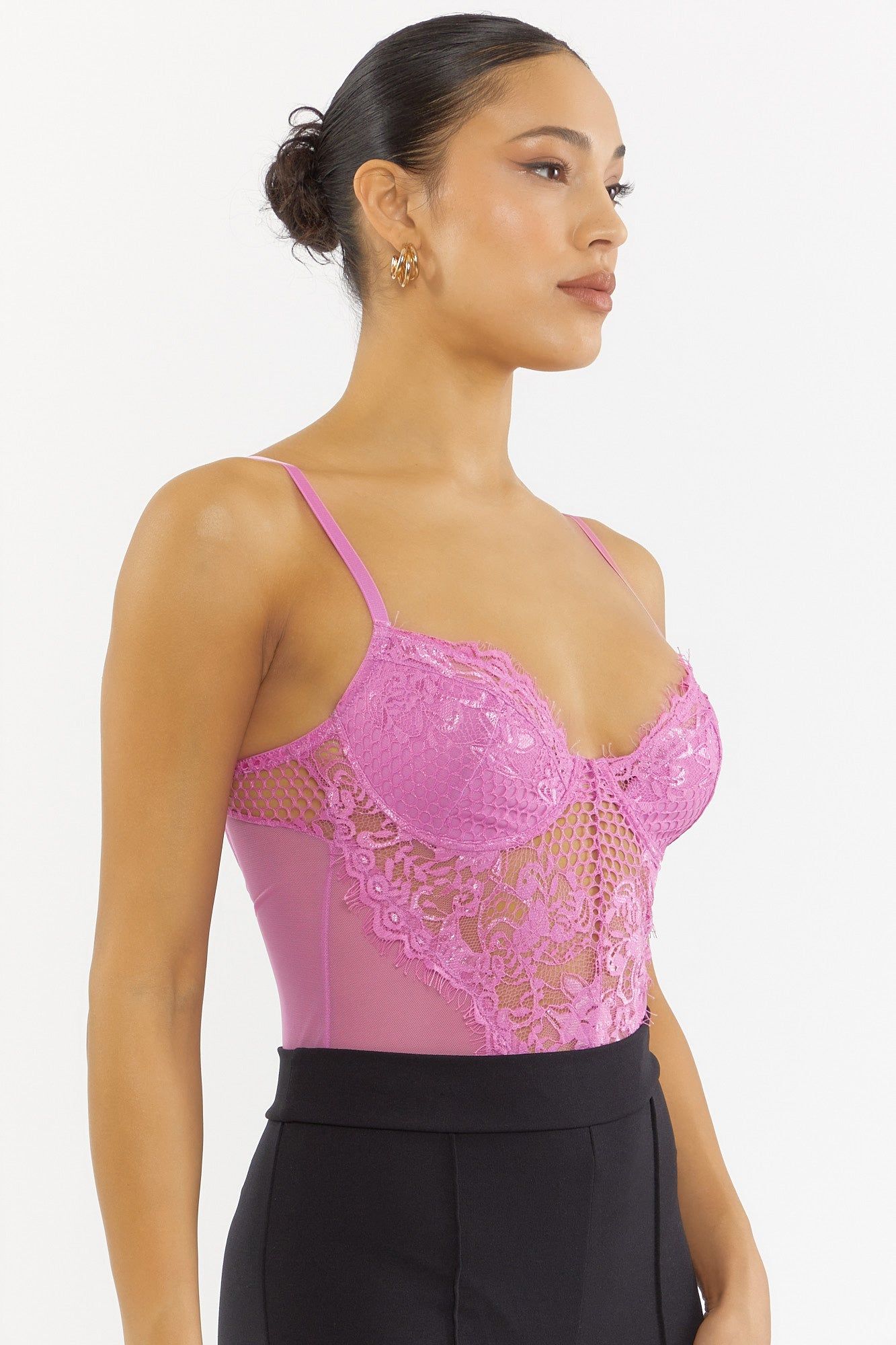 Lace Fishnet Bustier Bodysuit sold by Urban Planet product image thumbnail 3