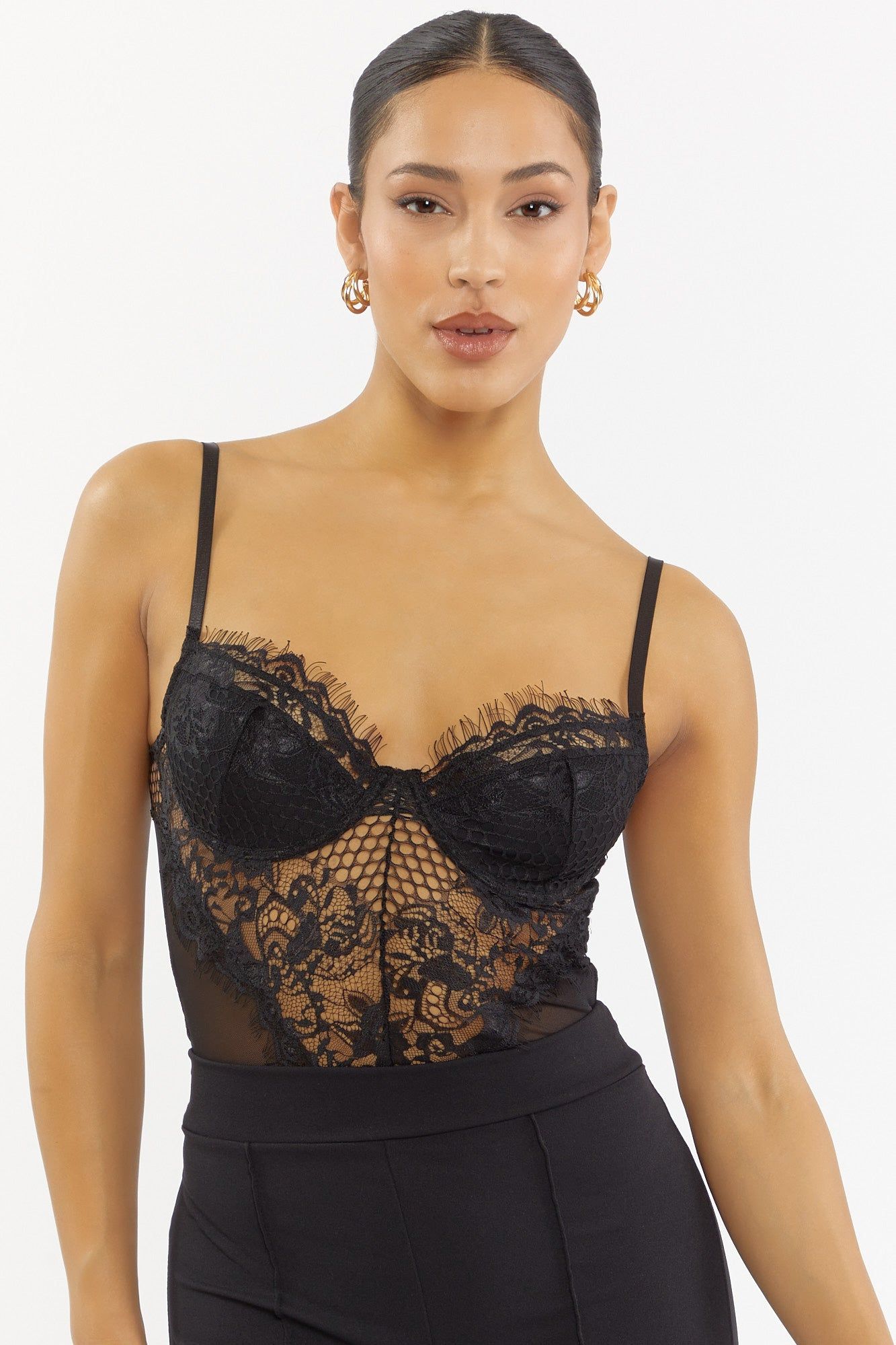 Lace Fishnet Bustier Bodysuit sold by Urban Planet product image thumbnail 5