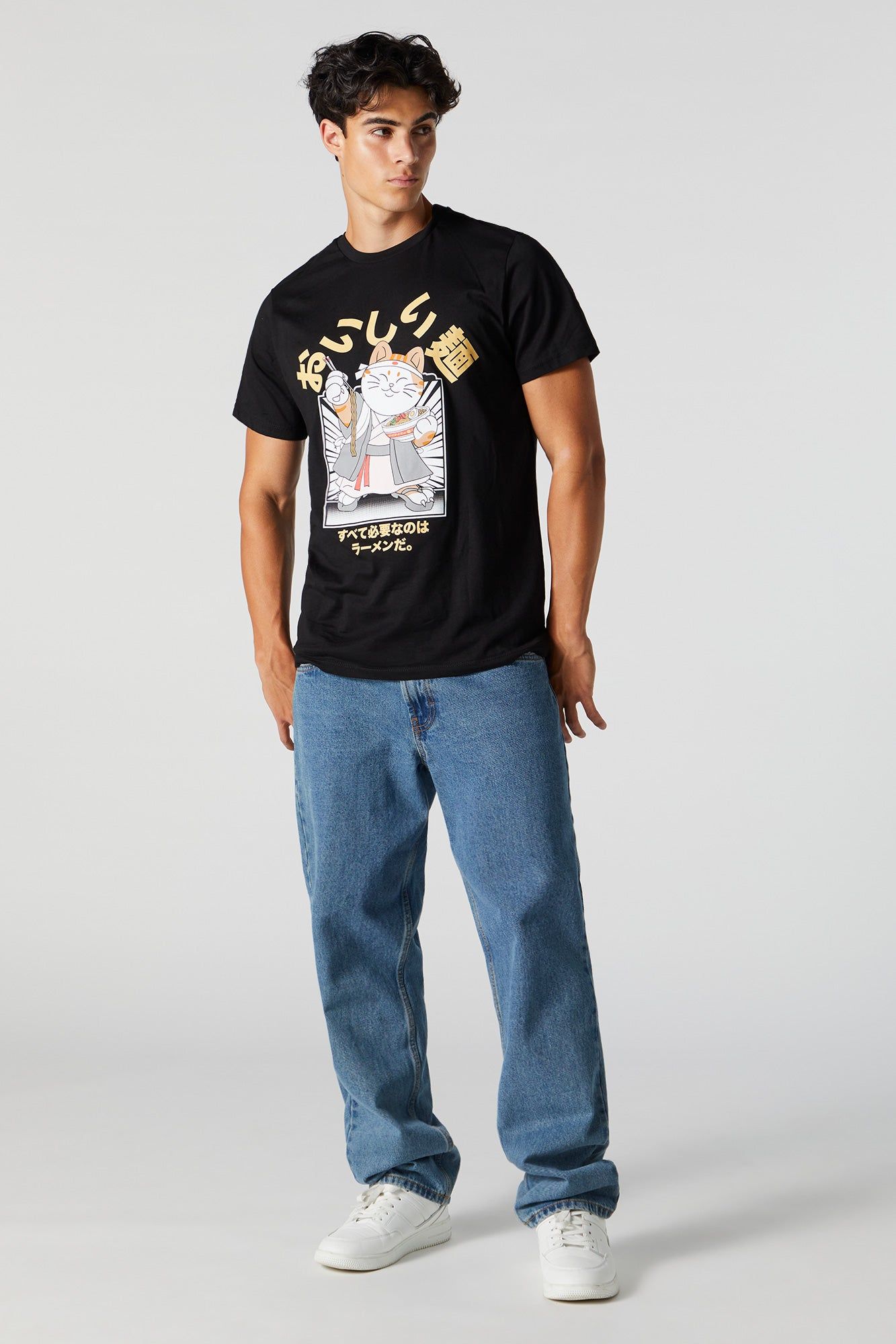 T-shirt à imprimé Noodle Cat sold by Urban Planet product image thumbnail 4