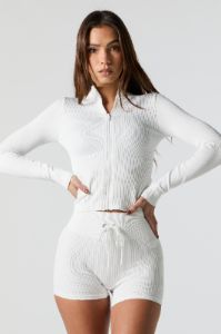 Sommer Ray Seamless Ribbed Zip-Up Top sold by Urban Planet