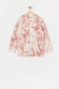 Girls Oversized Tie Dye Sherpa Zip-Up Hoodie sold by Urban Planet