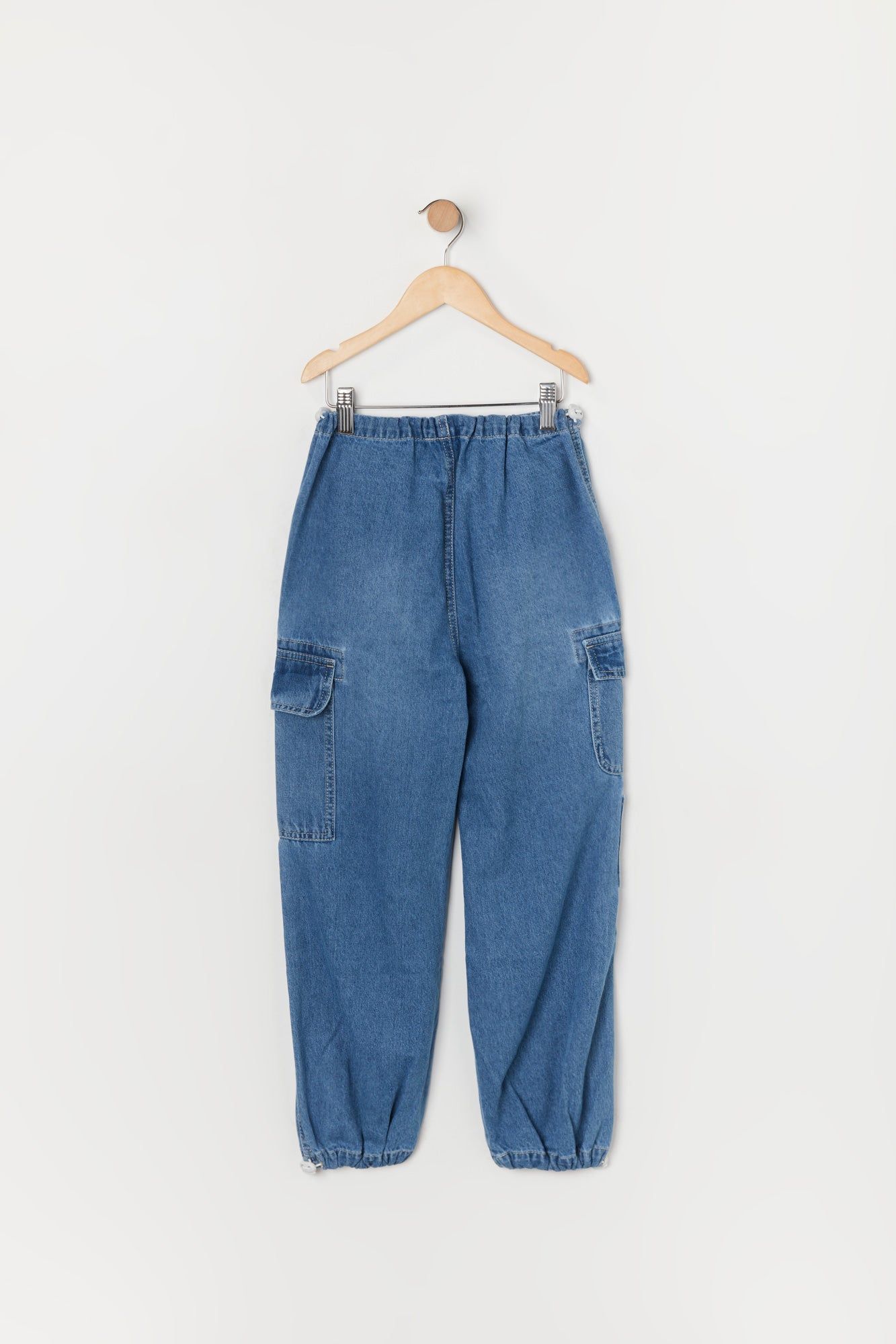 Girls Light Wash Denim Cargo Jogger sold by Urban Planet product image thumbnail 2