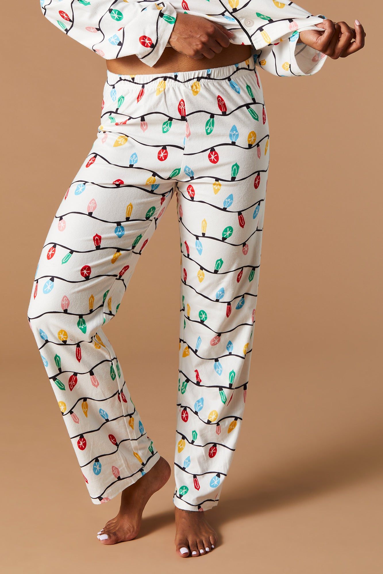 Fammy Jammies Xmas Lights Flannel 2 Piece Pajama Set sold by Urban Planet product image thumbnail 4