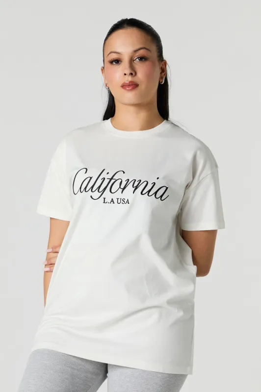 California Embroidered Tunic T-Shirt sold by Urban Planet