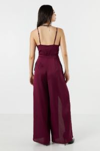 Satin V-Neck Jumpsuit sold by Urban Planet