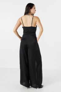 Satin V-Neck Jumpsuit sold by Urban Planet