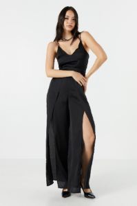 Satin V-Neck Jumpsuit sold by Urban Planet