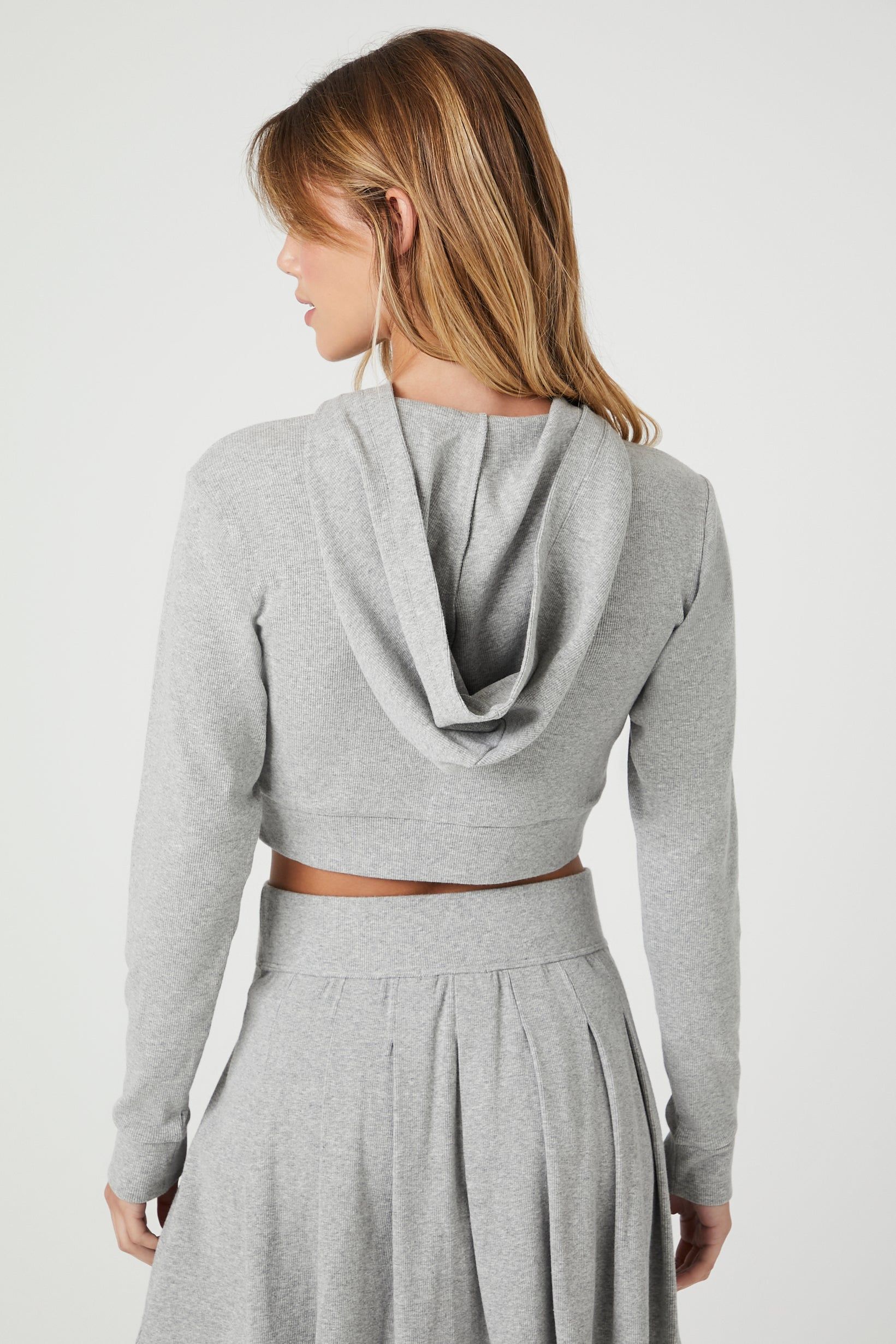 Fleece Zip-Up Cropped Hoodie sold by Urban Planet product image thumbnail 3