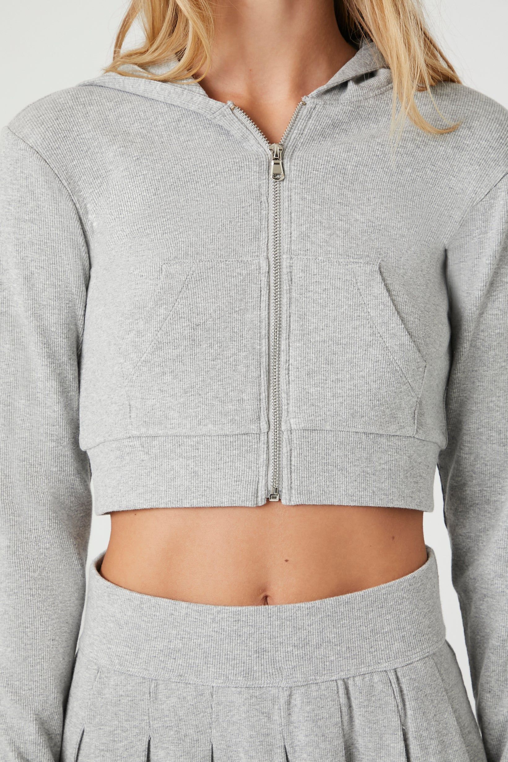 Fleece Zip-Up Cropped Hoodie sold by Urban Planet product image thumbnail 5
