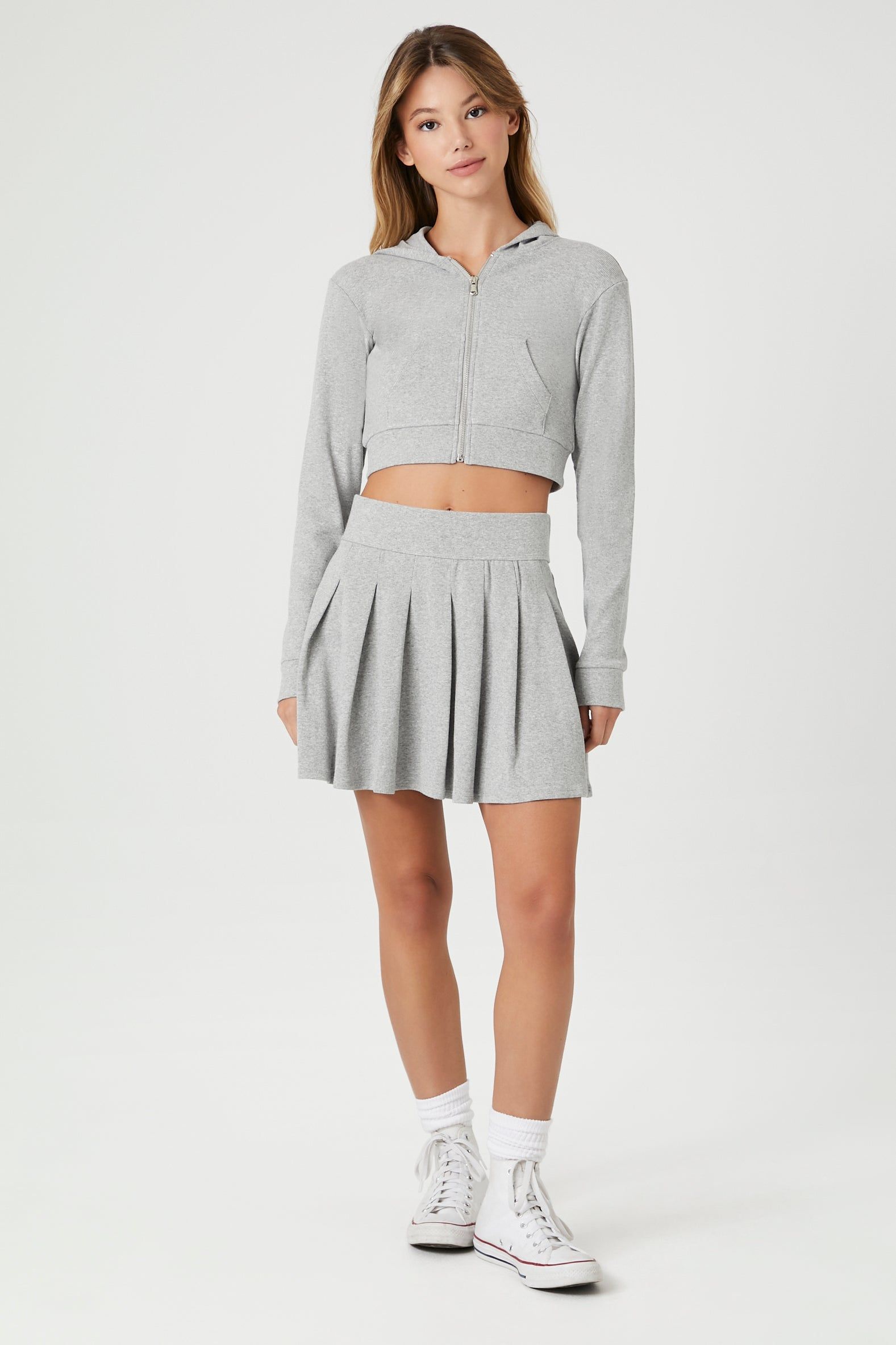 Fleece Zip-Up Cropped Hoodie sold by Urban Planet product image thumbnail 4